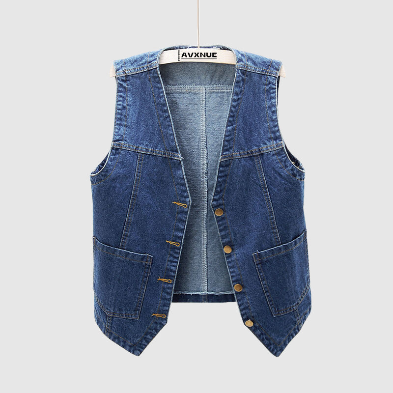 Ivyshape | Tassou Modern Denim Vest