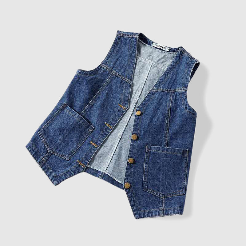 Ivyshape | Tassou Modern Denim Vest