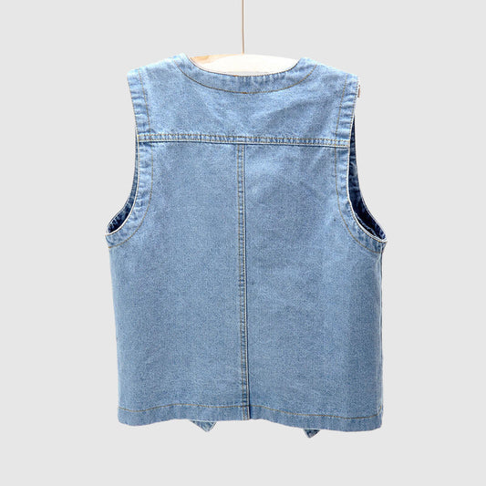 Ivyshape | Tassou Modern Denim Vest