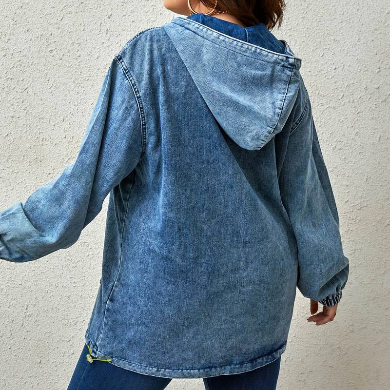 Ivyshape | Tassou Plus Size Comfy Denim Shirt