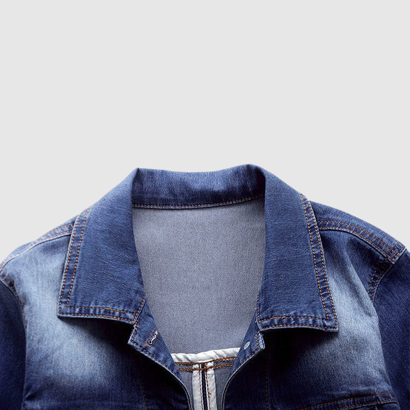 Ivyshape | Tassou Short Sleeve Denim Jacket