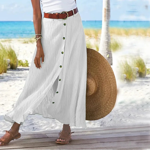 Ivyshape | Long Skirt with Buttons