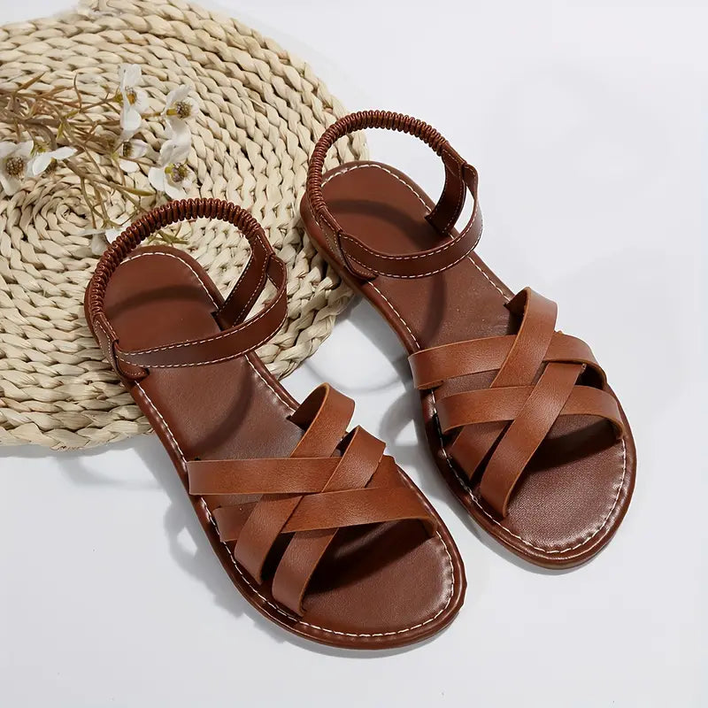 Ivyshape | Braided Flat Sandals