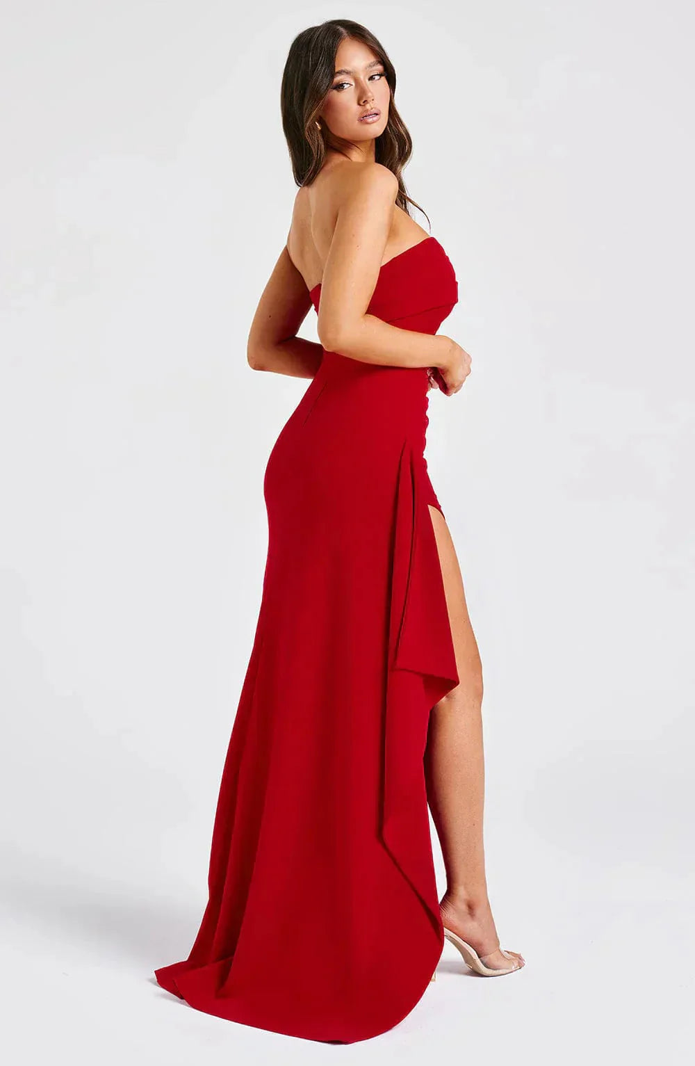 Ivyshape | Dress Bodycon Slit Strapless Dress Evening Dress