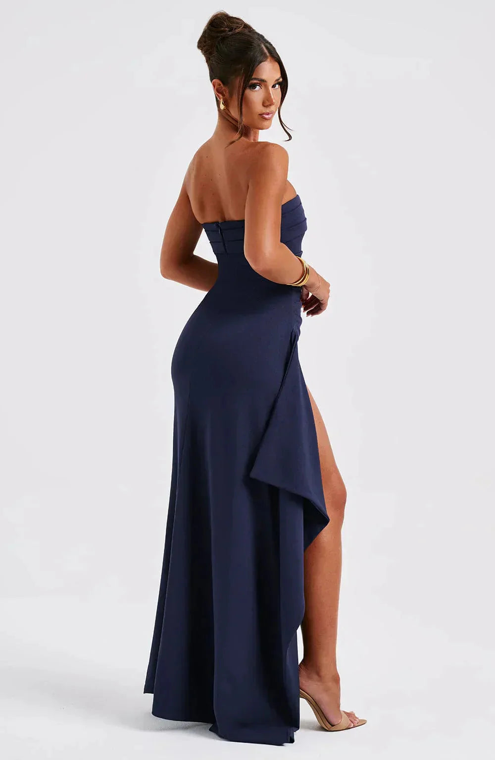 Ivyshape | Dress Bodycon Slit Strapless Dress Evening Dress