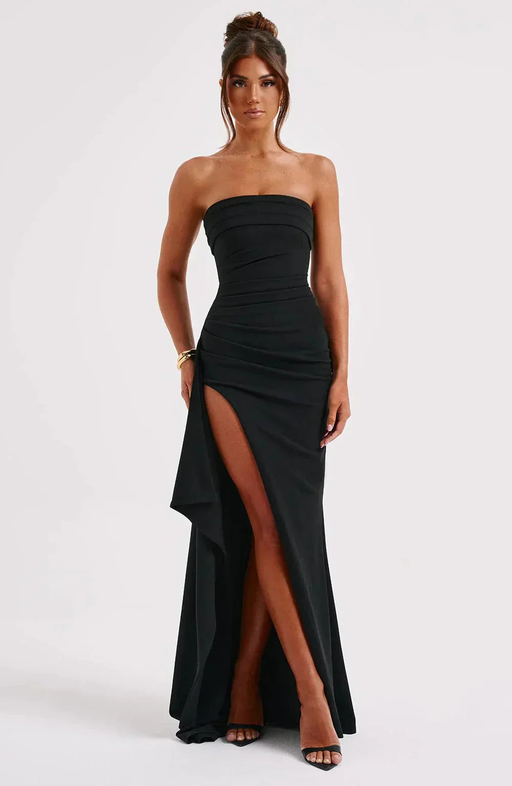 Ivyshape | Dress Bodycon Slit Strapless Dress Evening Dress