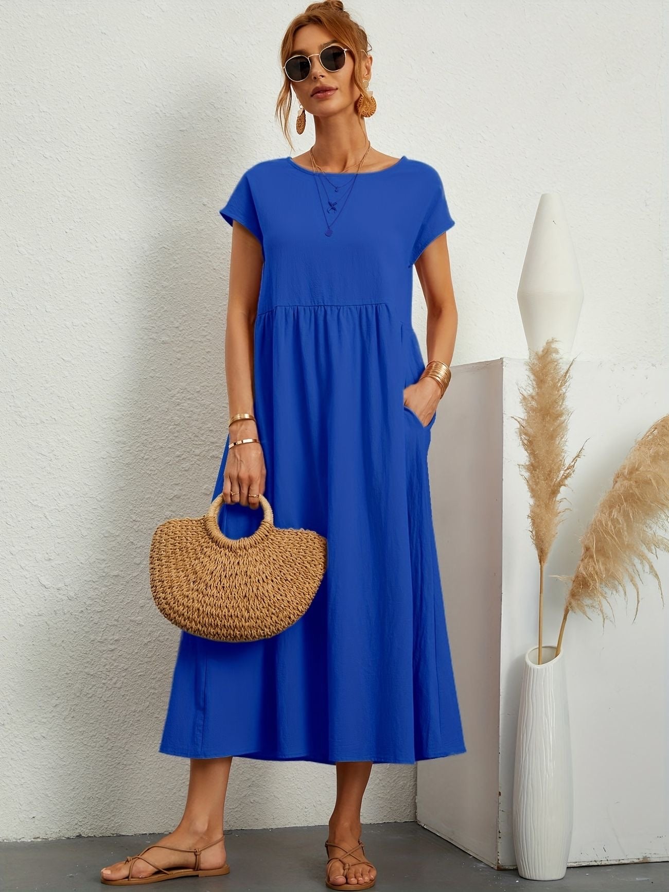 Ivyshape | Camille Dress with Round Neck