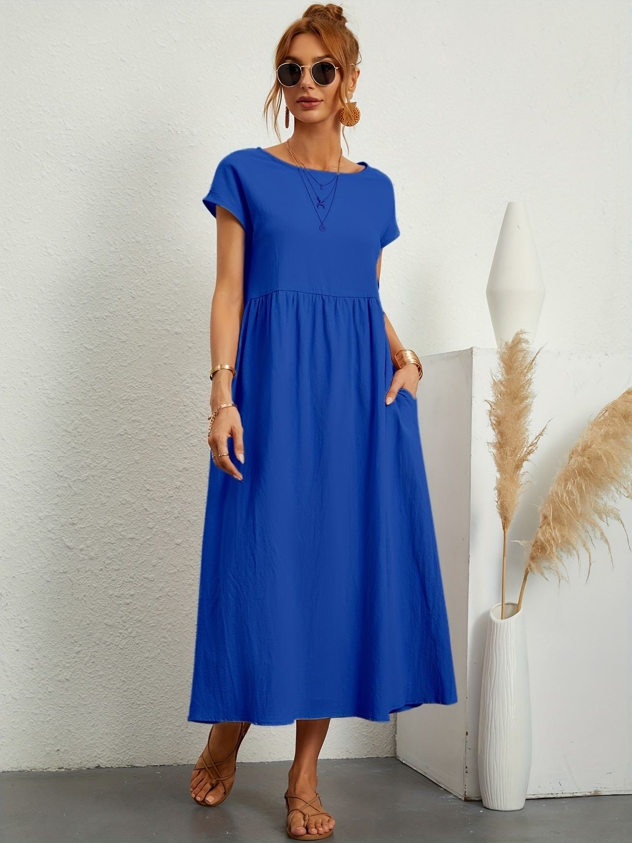 Ivyshape | Camille Dress with Round Neck