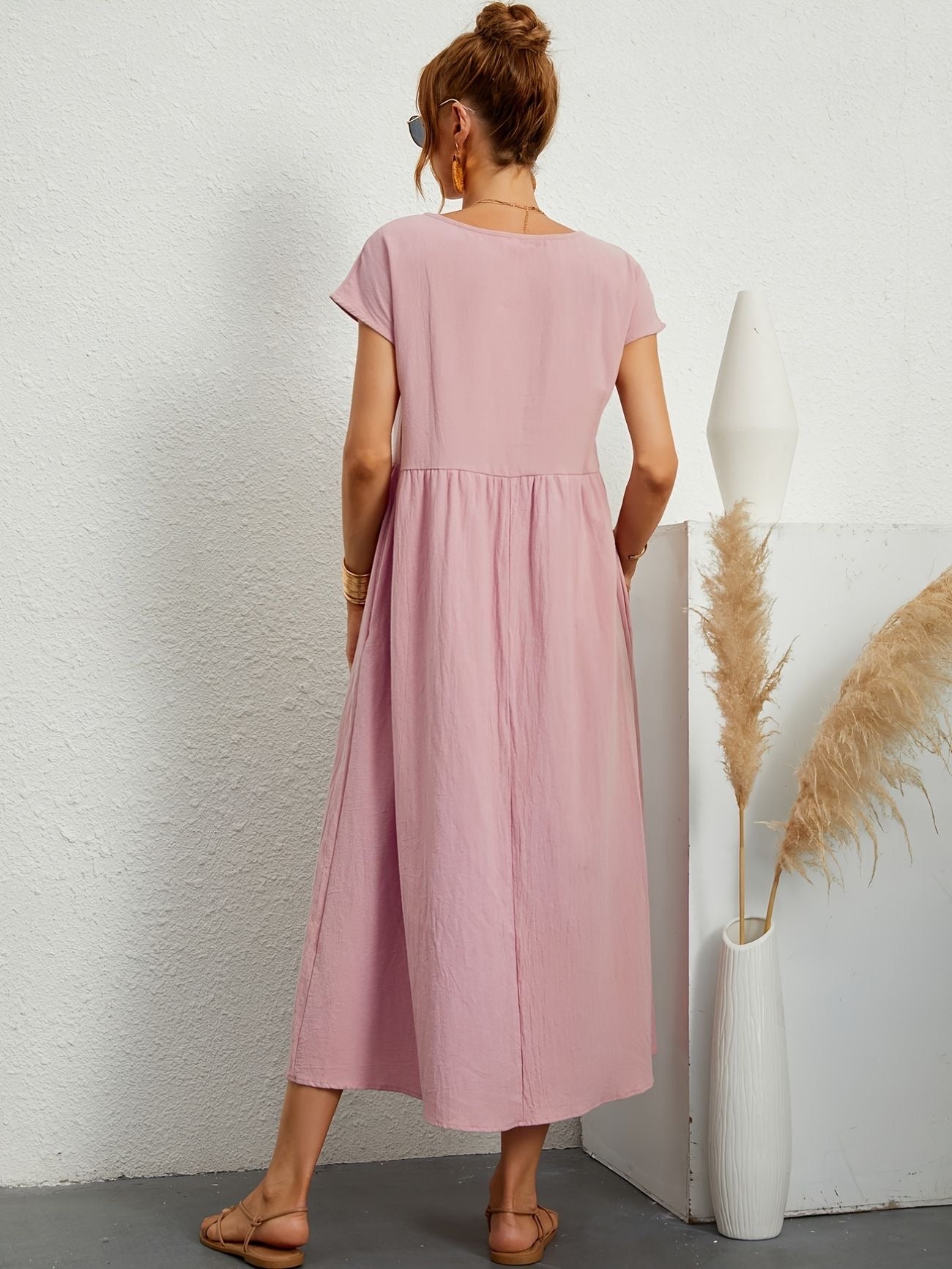 Ivyshape | Camille Dress with Round Neck