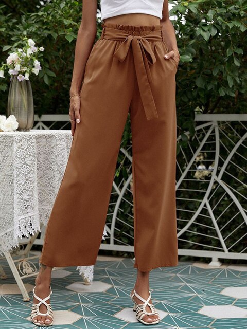 Ivyshape | Pleated Pants with Wide Legs