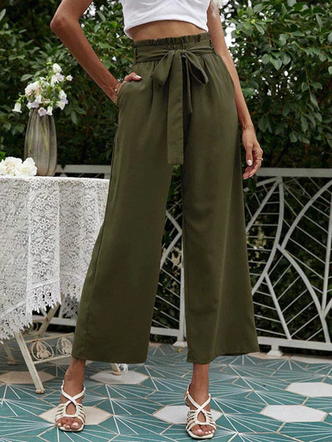 Ivyshape | Pleated Pants with Wide Legs