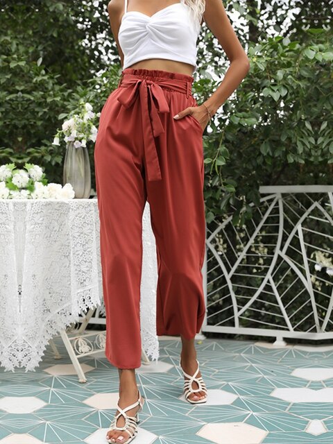 Ivyshape | Pleated Pants with Wide Legs