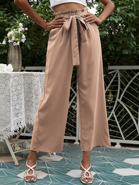 Ivyshape | Pleated Pants with Wide Legs