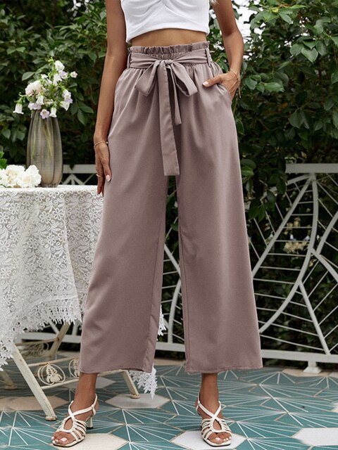 Ivyshape | Pleated Pants with Wide Legs