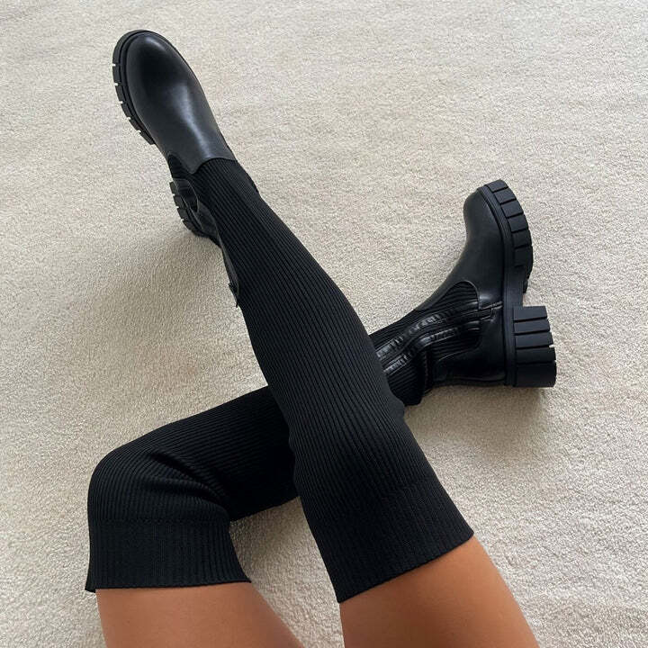 Ivyshape | Stretch High-Knee Stretch Boots.