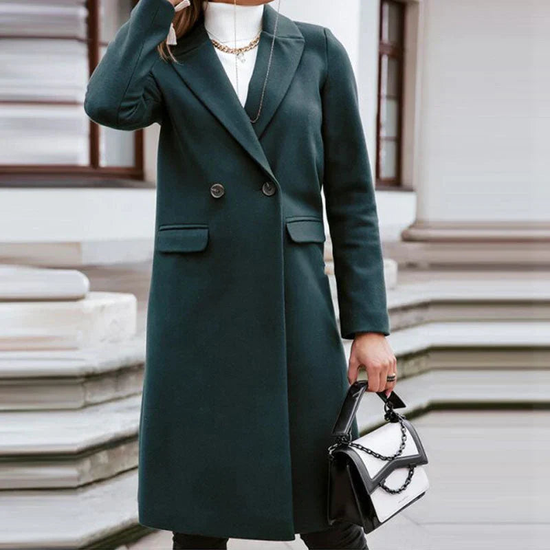 Ivyshape | Stylish Long Coat with Buttons