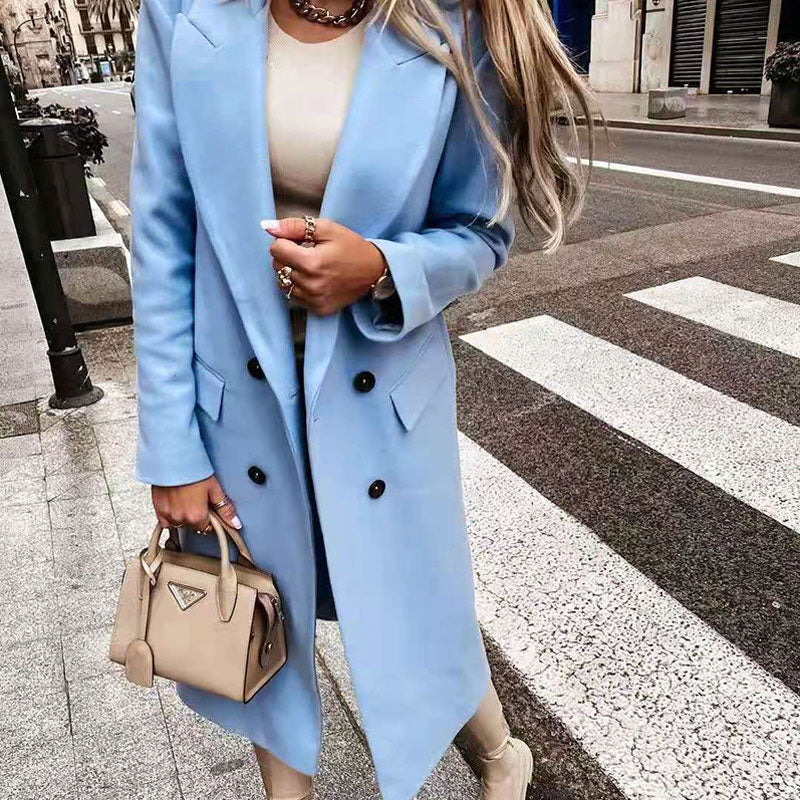 Ivyshape | Stylish Long Coat with Buttons