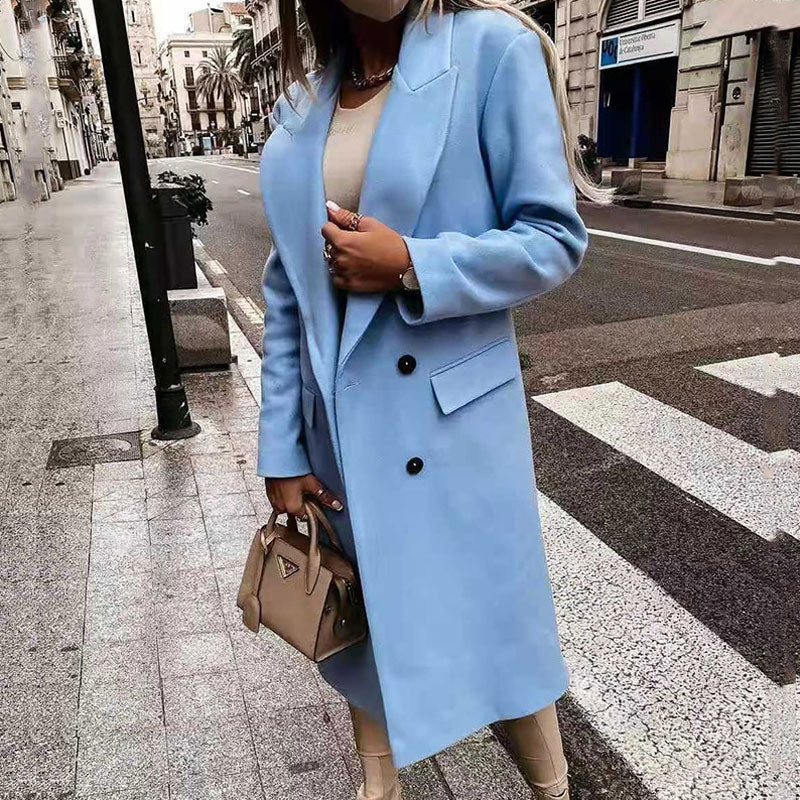 Ivyshape | Stylish Long Coat with Buttons