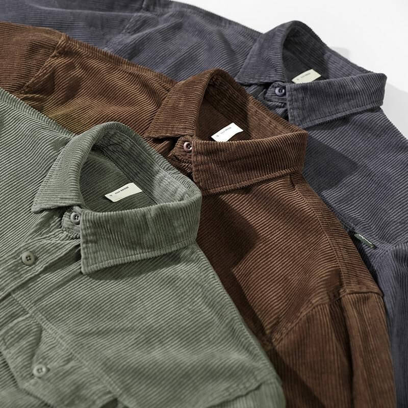 Ivyshape | Sleek Corduroy Button-Up