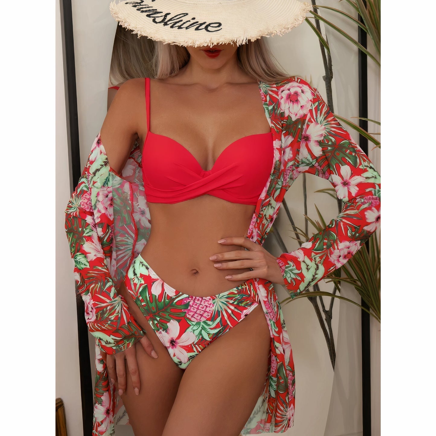 Ivyshape | Bikini-Set with Floral Pattern (Bestseller)