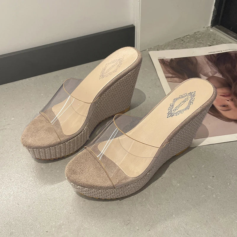 Trendy Transparent Wedge Sandals for Women