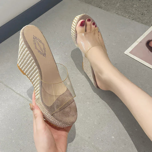 Trendy Transparent Wedge Sandals for Women