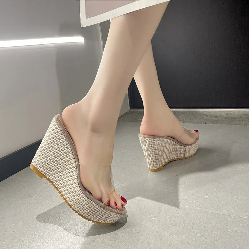 Trendy Transparent Wedge Sandals for Women