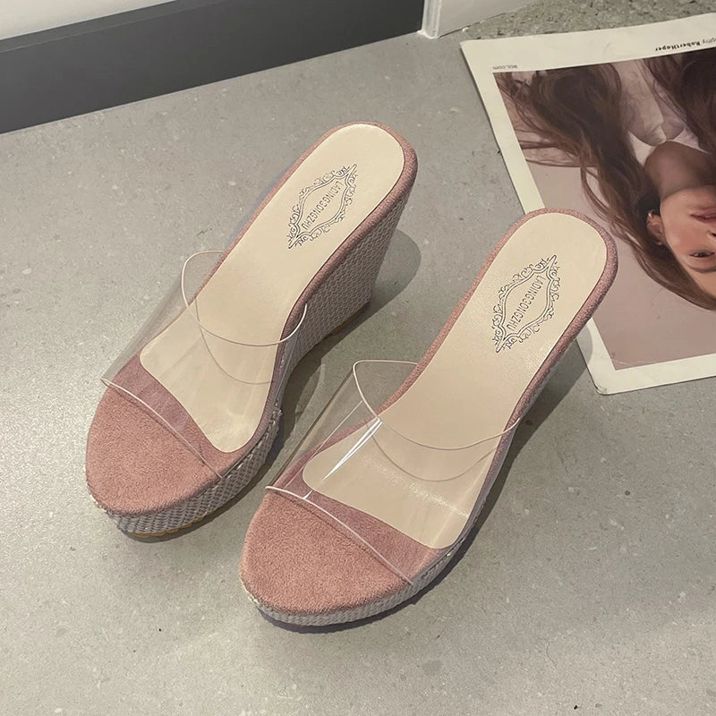 Trendy Transparent Wedge Sandals for Women