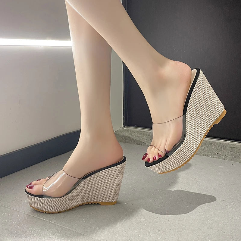 Trendy Transparent Wedge Sandals for Women