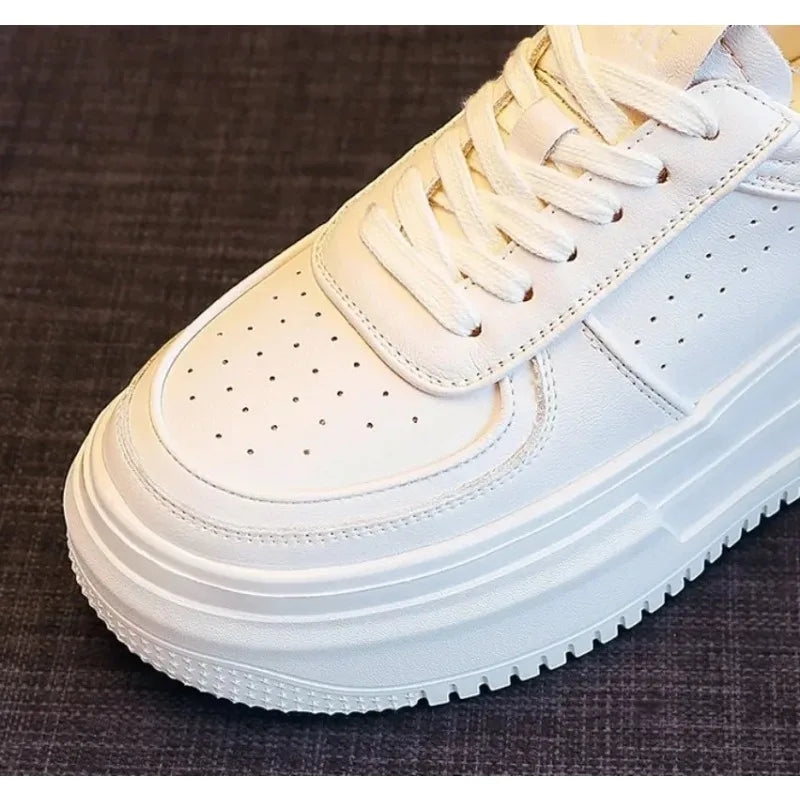 Stylish White Platform Sneakers for Women