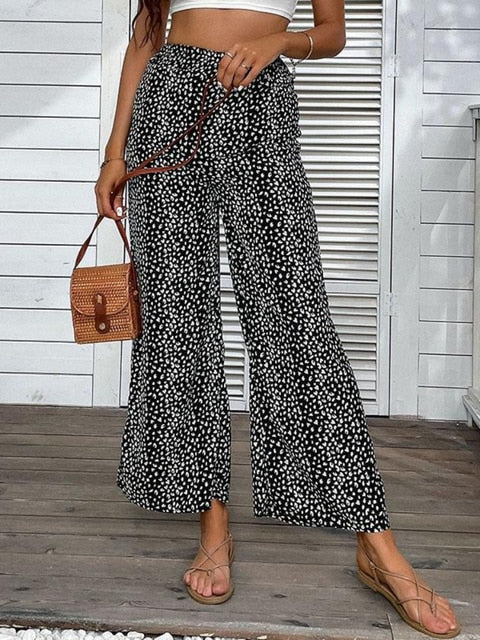 Ivyshape | Pants with Animal Print