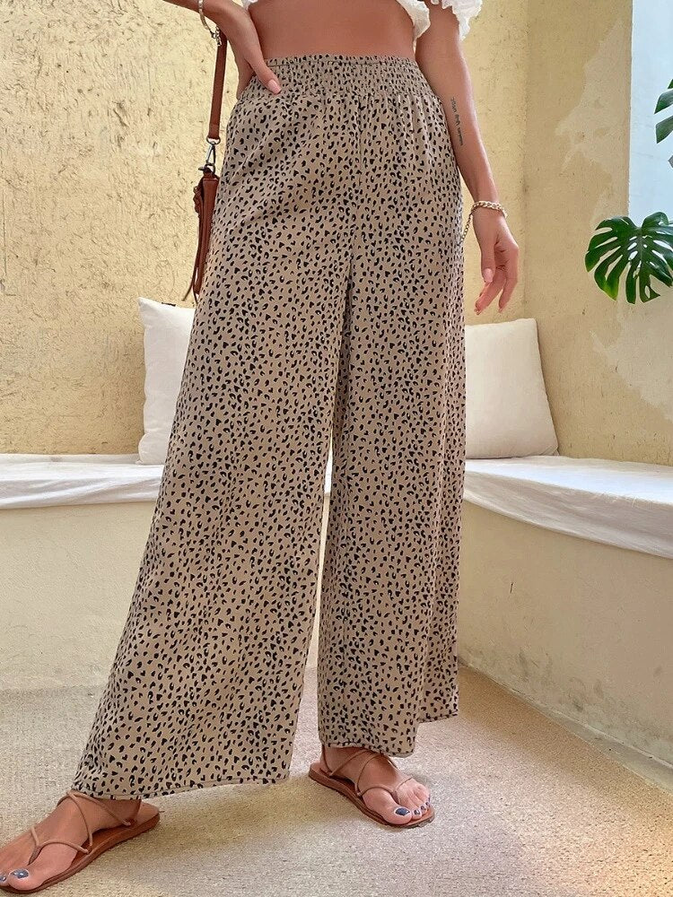 Ivyshape | Pants with Animal Print