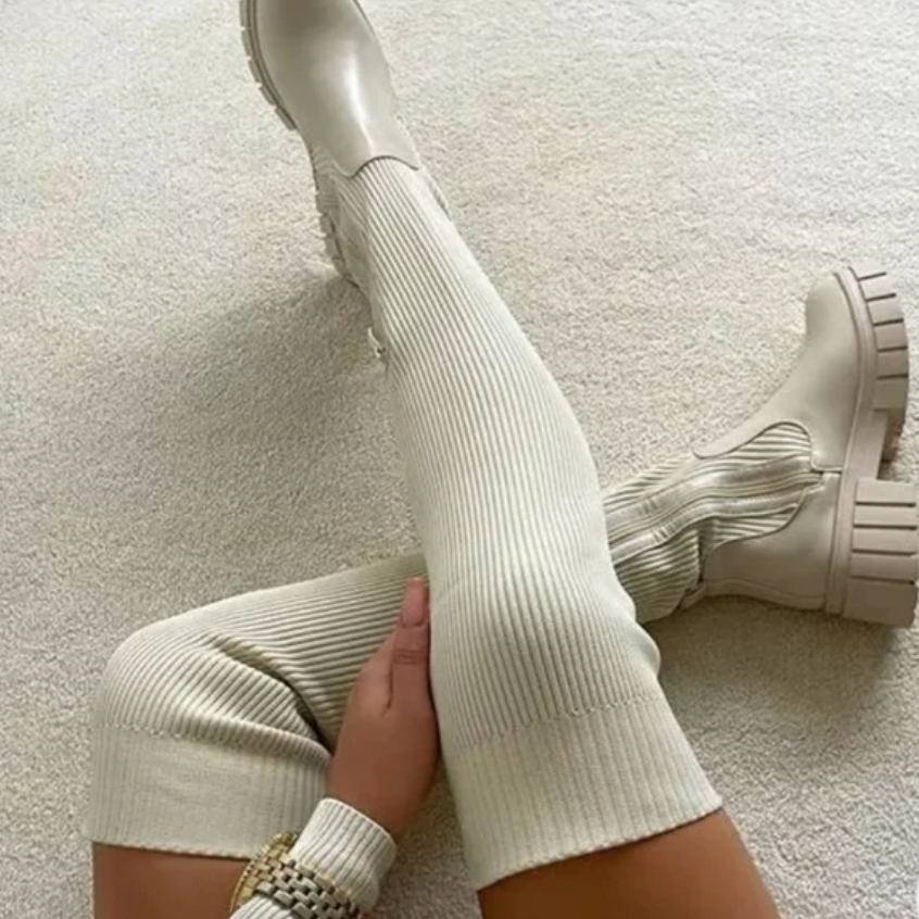 Ivyshape | Thigh High Stretch Knit Boots