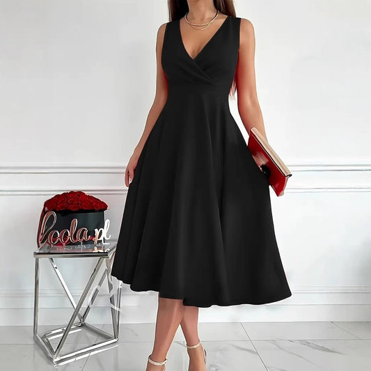 Women Elegantly Draped A-Line Dress Ivyshape