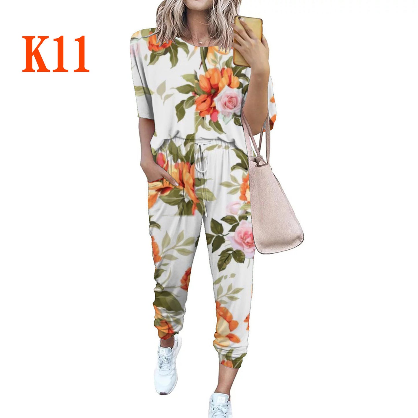 Women's casual jumpsuit with trendy tie-dye design and practical pockets Ivyshape