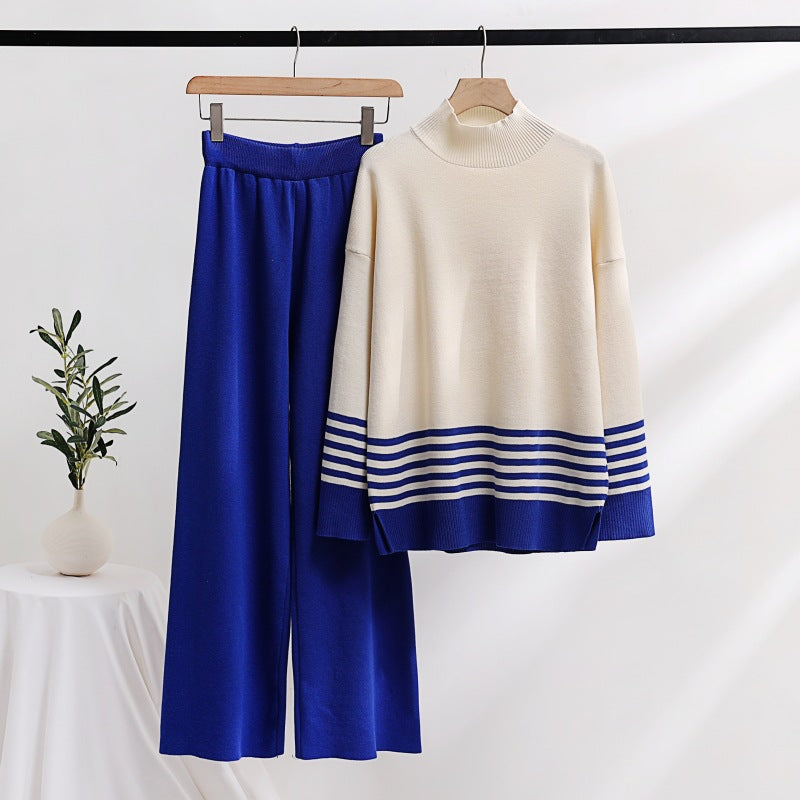 IvyShape | Age-reducing knit top and wide pants set