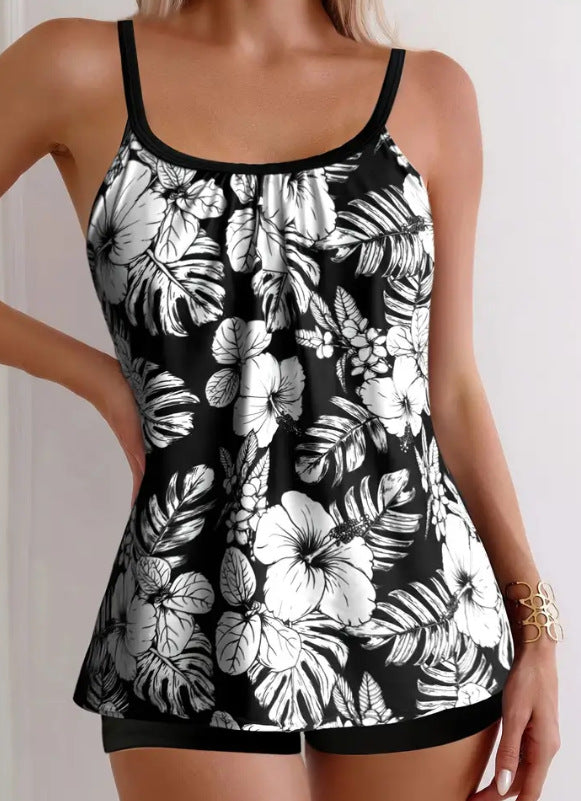 Women's tankini set with floral design and figure-flattering cut Ivyshape