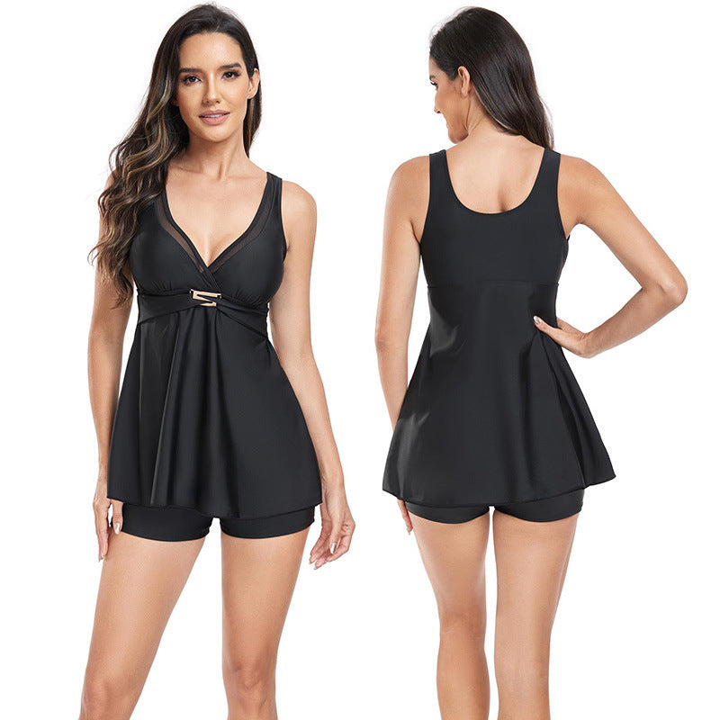 Women Swimwear Tankini Set with elegant cut and supportive bustier Ivyshape