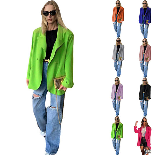 Women's oversized blazer with double button and elegant cut Ivyshape