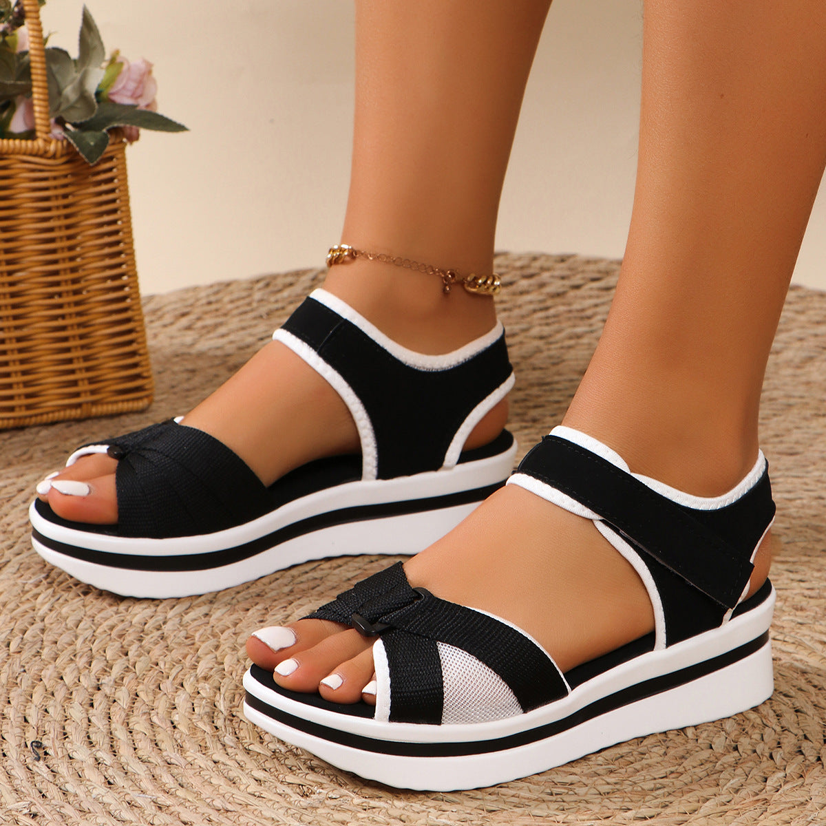 Women Stylish Wedge Slides Sandals Ivyshape