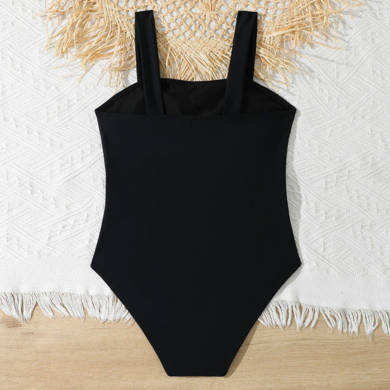 Women's one-piece swimsuit with sophisticated cut-outs and stylish shoulder straps Ivyshape