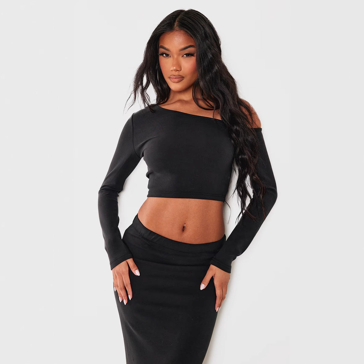 IvyShape | Off-Shoulder Slim Fit Split Long Dress