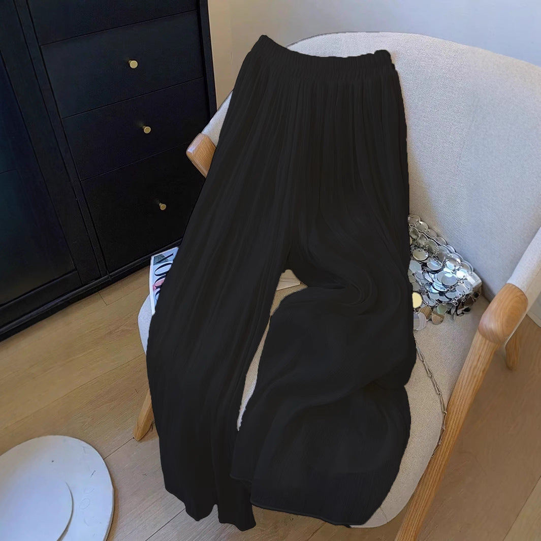 Women's Wide Pleated Trousers made of lightweight material Ivyshape