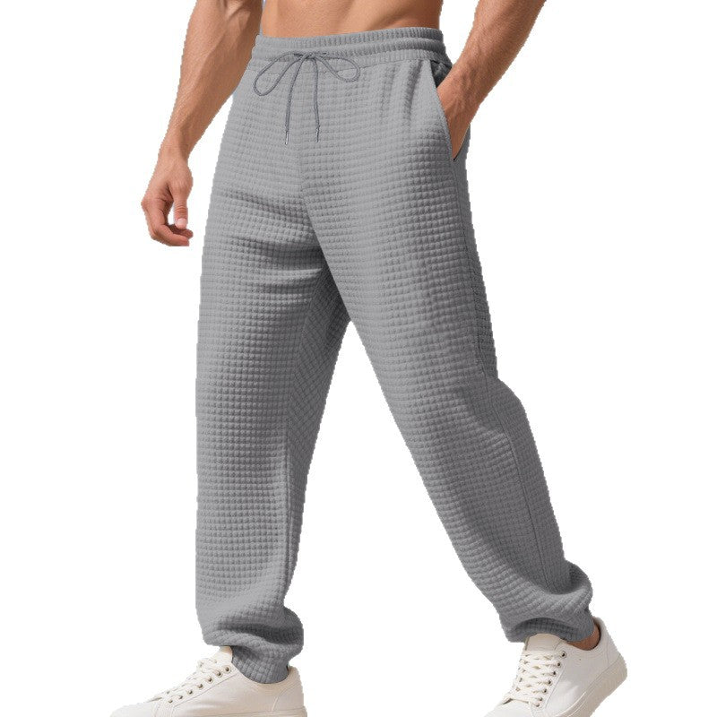 Men's Comfortable Leisure Pants Made of Breathable Waffle Material Ivyshape