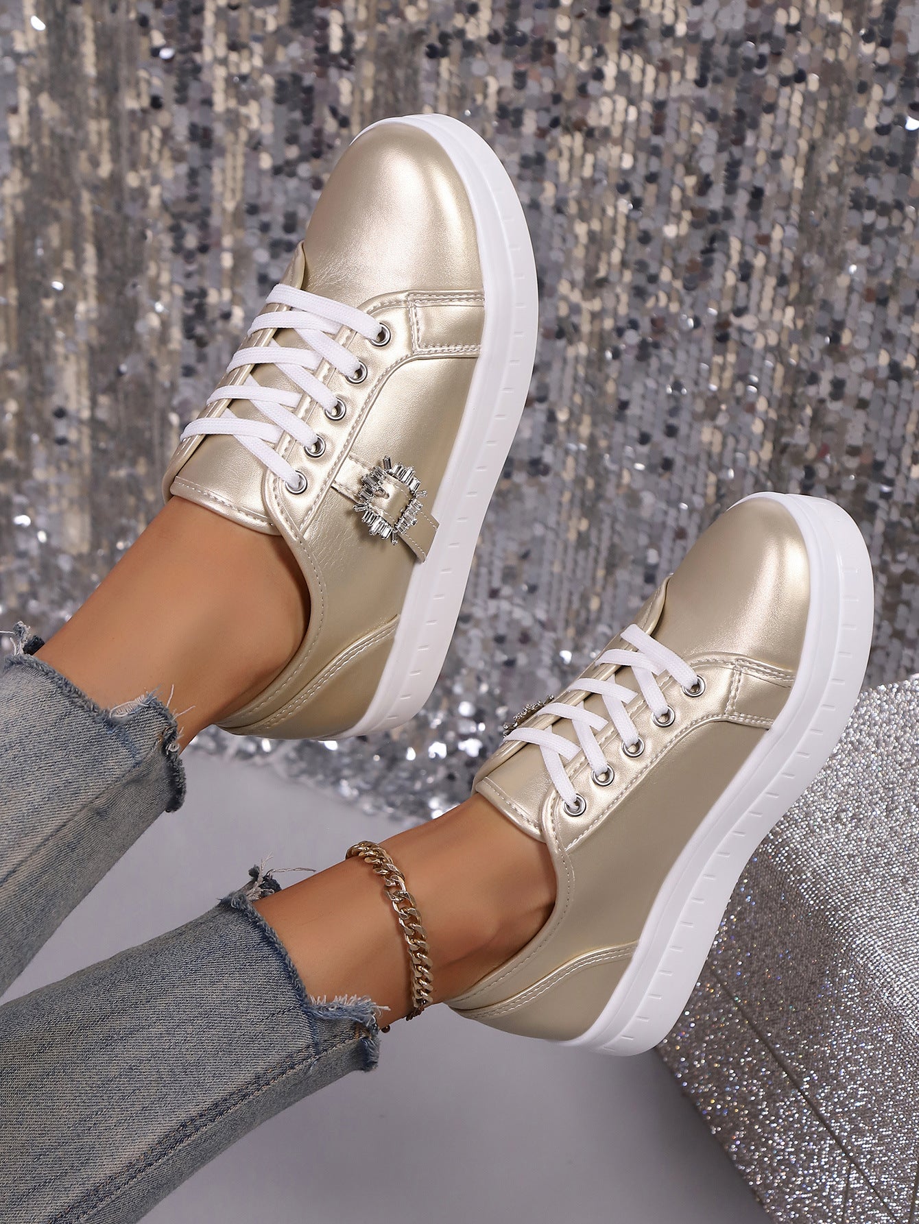 Ladies Fashion Platform Sneakers Ivyshape