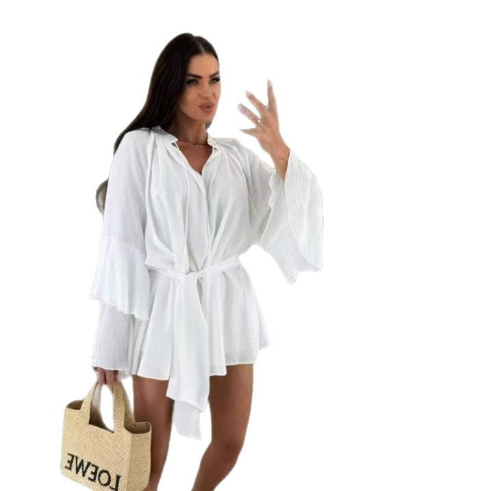 Ladies Stylish Bell Sleeve Kaftan Wrap Ivyshape