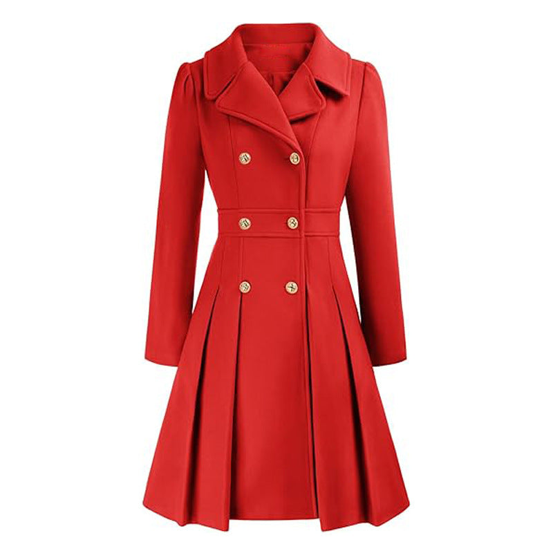 Women's Elegant Trench Coat with Tailored Cut and Pleat Detail Ivyshape