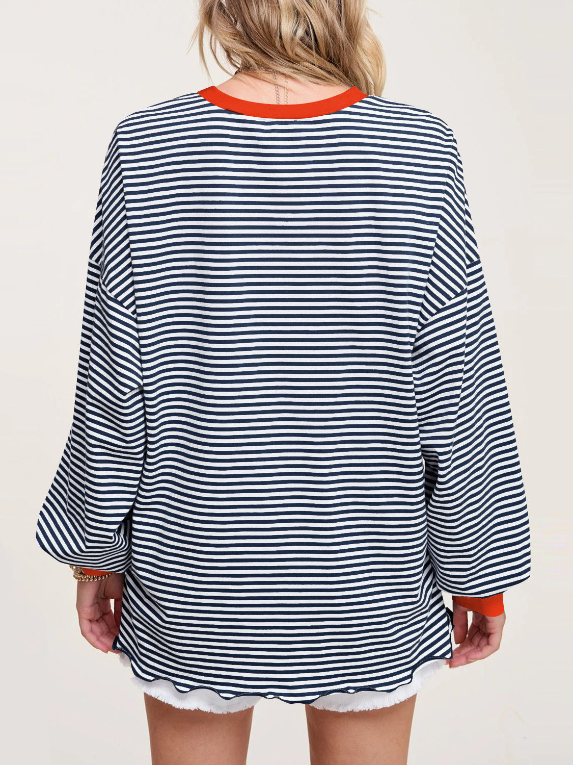 IvyShape | Striped long sleeve sweatshirt