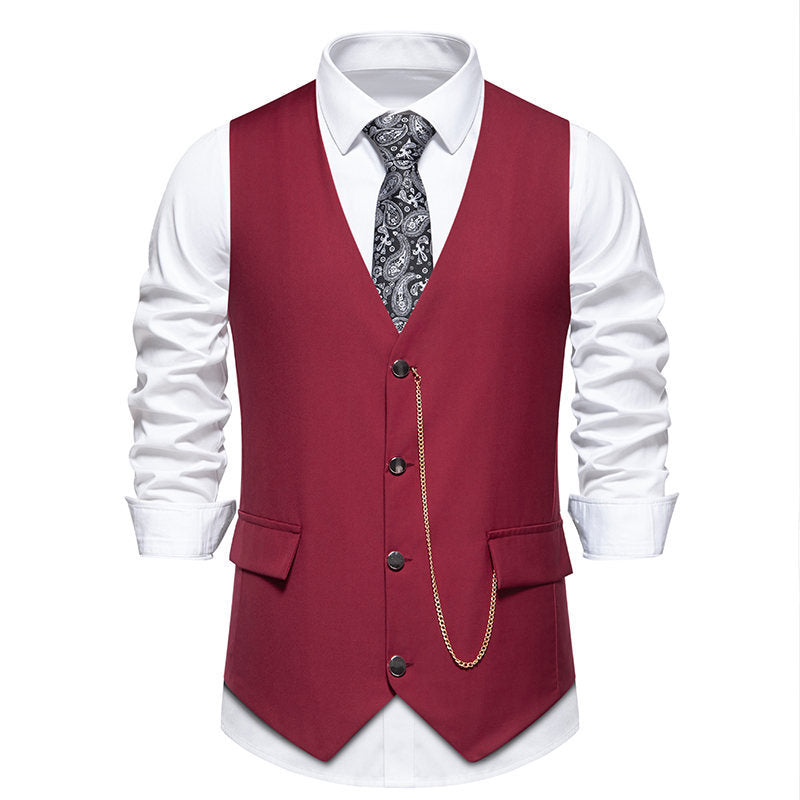 Men's elegant suit vest in classic-modern style with practical pockets Ivyshape