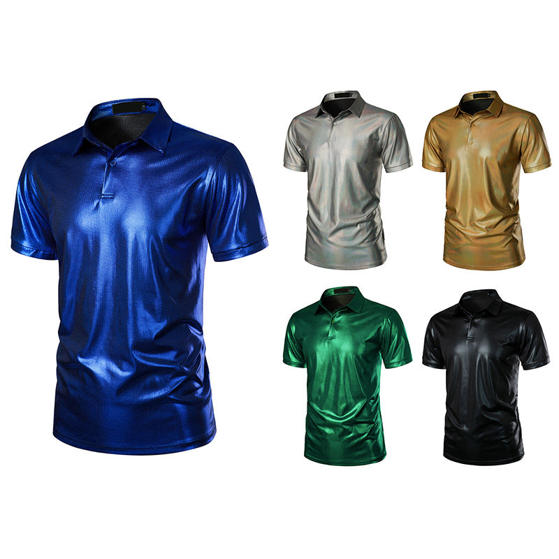 Men's Sport Polo Shirt with Shiny Surface and Breathable Functionality Ivyshape